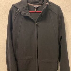 Lands' End Women’s Black Zip-Up Sweater